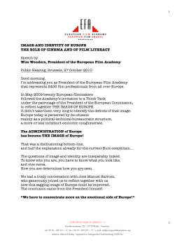 IMAGE AND IDENTITY OF EUROPE THE ROLE OF