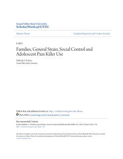 Families, General Strain, Social Control and Adolescent Pain Killer