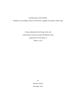 PATRONAGE AND POWER: WOMEN AS LEADERS AND