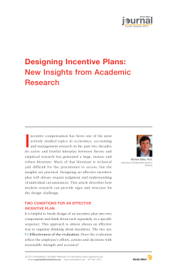 Designing Incentive Plans - The University of Chicago Booth School