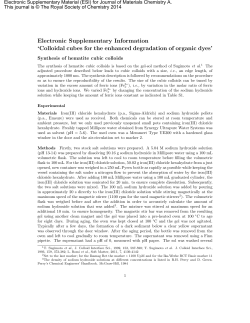 Electronic Supplementary Information `Colloidal cubes for the