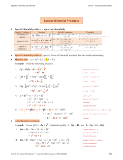 Algebra Test Prep and Review