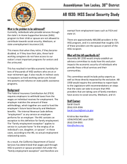 AB 1930 IHSS Social Security Study