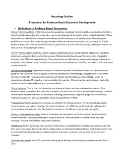 Evidence Based Documents - Academy of Neurologic Physical