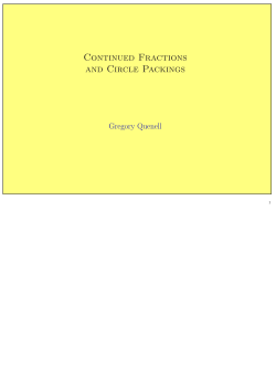 Continued Fractions and Circle Packings
