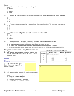 Atomic Structure 2010 - Hicksville Public Schools