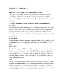 37D-2 The Determination of Chloride by Titration with
