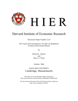 The Causes and Consequences of Land Use Regulation