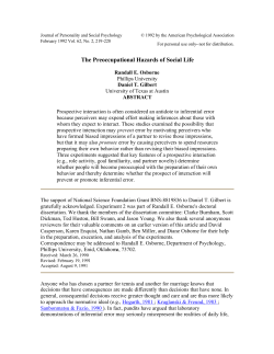 The Preoccupational Hazards of Social Life