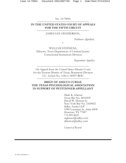 No. 14-70001 IN THE UNITED STATES COURT OF APPEALS FOR