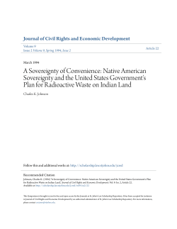 Native American Sovereignty and the United States Government`s