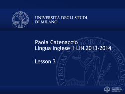 Lingua Inglese 1 LIN 2013