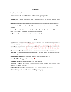 Dinner Menu Take out