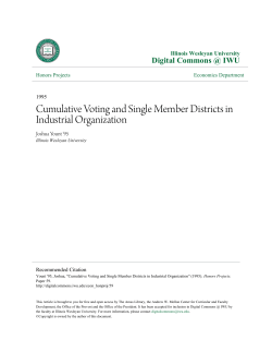 Cumulative Voting and Single Member Districts in Industrial