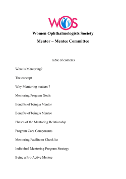 Mentor Mentee Programme - Women Ophthalmological Society