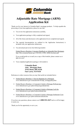 Adjustable Rate Mortgage (ARM) Application Kit