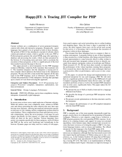 HappyJIT: A Tracing JIT Compiler for PHP