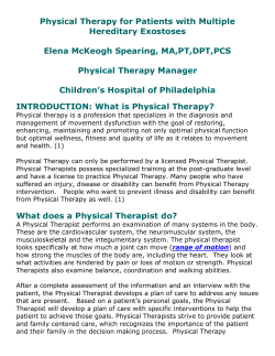Physical Therapy for Patients with Multiple Hereditary Exostoses