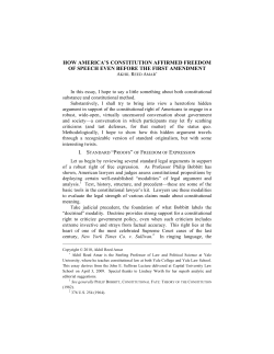 How America`s Constitution Affirmed Freedom of Speech Even
