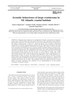 Acoustic behaviours of large crustaceans in NE