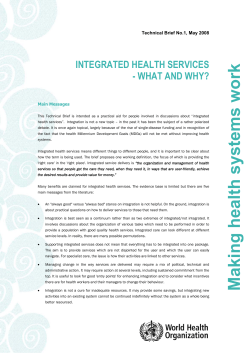 Integrated health services - World Health Organization