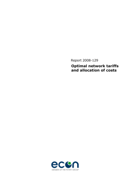Optimal network tariffs and allocation of costs