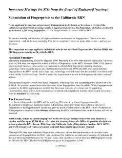Submission of Fingerprints to the California BRN