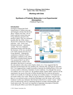 Working with Data Synthesis of Prebiotic Molecules in an