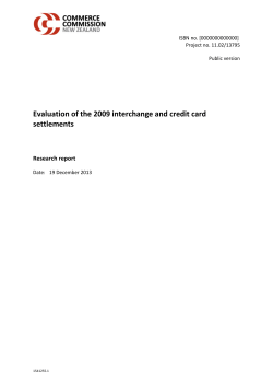 Evaluation of the 2009 interchange and credit card settlements
