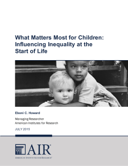 What Matters Most for Children: Influencing Inequality at the Start of