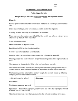 Colonial Government &ndash; The Need for Reform