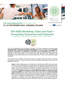 Cities and Food &ndash; Connecting Consumers and Producers