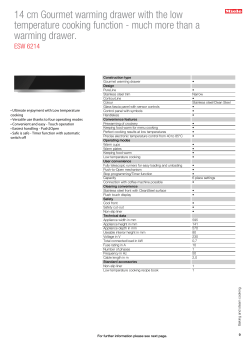 14 cm Gourmet warming drawer with the low