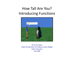How Tall Are You? Introducing Functions