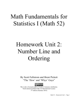 Math Fundamentals for Statistics I (Math 52) Homework Unit 2