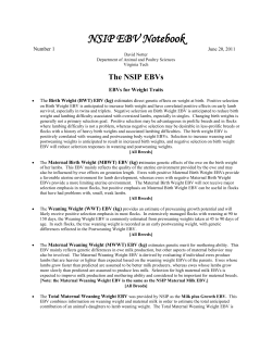 The NSIP EBVs - National Sheep Improvement Program