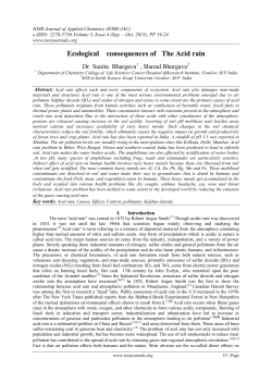 Ecological consequences of The Acid rain