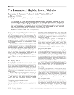 The International HapMap Project Web site