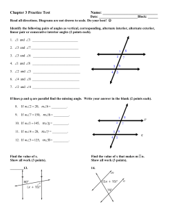 Chapter 3 Practice Test Name
