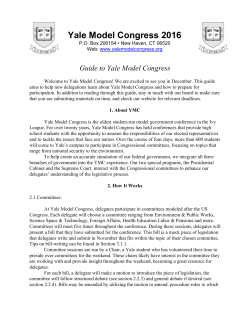Guide to Yale Model Congress 2016.
