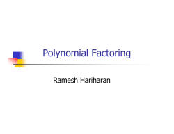 Polynomial Factoring