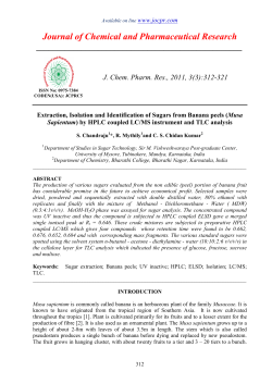 Extraction, Isolation and Identification of Sugars from Banana peels