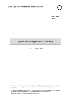ARTICLE 29 DATA PROTECTION WORKING PARTY Opinion 3