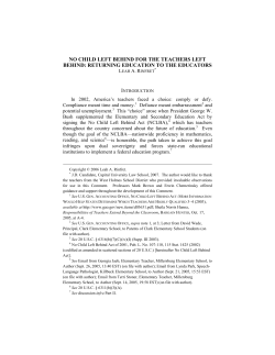 No Child Left Behind for the Teachers Left Behind: Returning