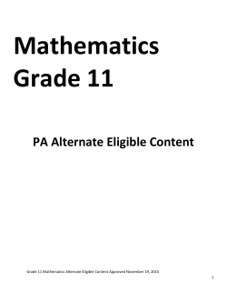 PA Alternate Eligible Content