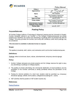 Posting Policy - Humber College