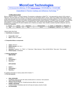 A little about silver - MicroCoat Technologies