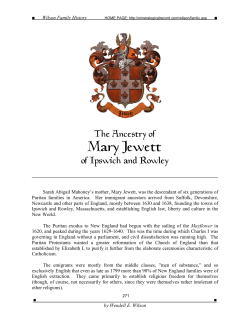 Ancestry of Mary Jewett