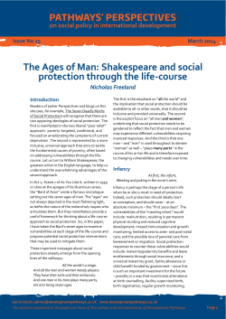 The Ages of Man: Shakespeare and social protection through the life