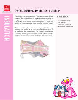 OWENS CORNING INSULATION PRODUCTS